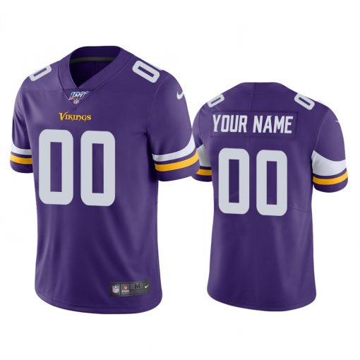 Men's Minnesota Vikings ACTIVE PLAYER Custom 2019 Purple 100th Season Vapor Untouchable Limited Stitched NFL Jersey